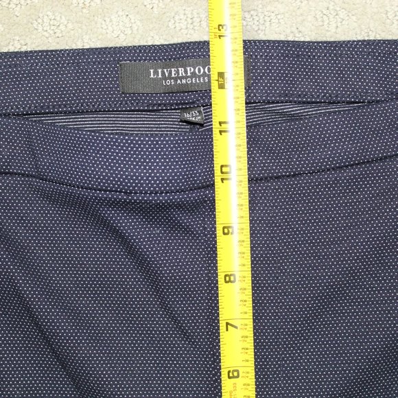Liverpool Women's Size 16 Navy Blue Pin Dot Kelsey Ponte Trouser Pants - Picture 4 of 5